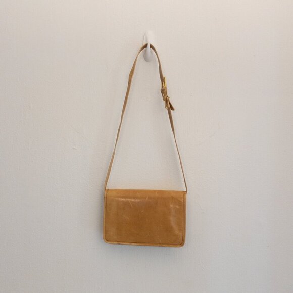 Vintage Caggiano Cognac Italian Leather Crossbody Purse | Made in Italy - Picture 2 of 4